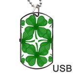 4 leaf clover Dog Tag USB Flash (One Side)