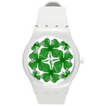 4 leaf clover Round Plastic Sport Watch (M)