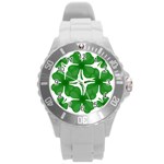 4 leaf clover Round Plastic Sport Watch (L)