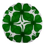 4 leaf clover Large 18  Premium Round Cushion 