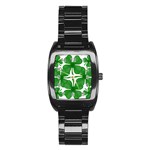 4 leaf clover Stainless Steel Barrel Watch