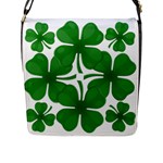 4 leaf clover Flap Closure Messenger Bag (L)