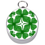 4 leaf clover Silver Compass