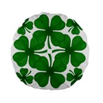 4 leaf clover Standard 15  Premium Flano Round Cushion 