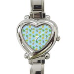 blue durians Heart Italian Charm Watch