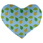 blue durians Large 19  Premium Heart Shape Cushion