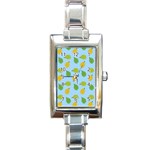 blue durians Rectangle Italian Charm Watch