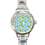 blue durians Round Italian Charm Watch