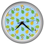 blue durians Wall Clock (Silver)