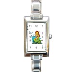 Emoji Mermaid Rectangle Italian Charm Watch