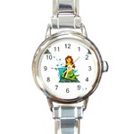 Emoji Mermaid Round Italian Charm Watch