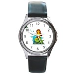 Emoji Mermaid Round Metal Watch