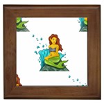 Emoji Mermaid Framed Tile