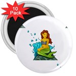 Emoji Mermaid 3  Magnet (10 pack)