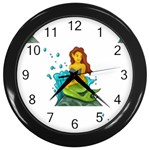 Emoji Mermaid Wall Clock (Black)