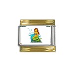 Emoji Mermaid Gold Trim Italian Charm (9mm)