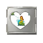 Emoji Mermaid Mega Link Heart Italian Charm (18mm)