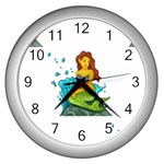 Emoji Mermaid Wall Clock (Silver)