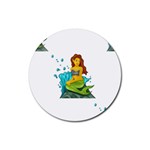 Emoji Mermaid Rubber Coaster (Round)