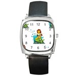 Emoji Mermaid Square Metal Watch