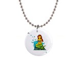 Emoji Mermaid 1  Button Necklace