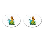 Emoji Mermaid Cufflinks (Oval)