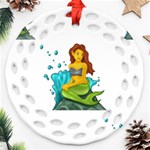 Emoji Mermaid Ornament (Round Filigree)