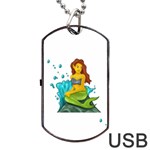 Emoji Mermaid Dog Tag USB Flash (One Side)