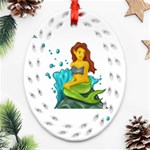 Emoji Mermaid Ornament (Oval Filigree)