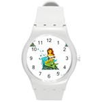 Emoji Mermaid Round Plastic Sport Watch (M)