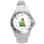 Emoji Mermaid Round Plastic Sport Watch (L)