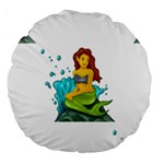 Emoji Mermaid Large 18  Premium Round Cushion 