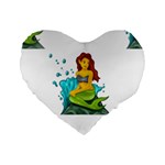 Emoji Mermaid Standard 16  Premium Heart Shape Cushion 