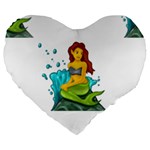 Emoji Mermaid Large 19  Premium Heart Shape Cushion