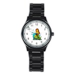 Emoji Mermaid Stainless Steel Round Watch