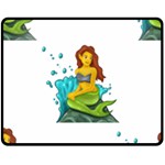 Emoji Mermaid Double Sided Fleece Blanket (Medium)