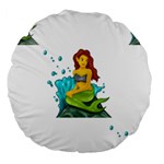 Emoji Mermaid Large 18  Premium Flano Round Cushion 