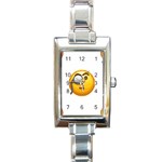 Emoji Monocle Rectangle Italian Charm Watch