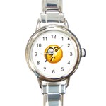 Emoji Monocle Round Italian Charm Watch