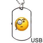 Emoji Monocle Dog Tag USB Flash (One Side)