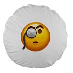 Emoji Monocle Large 18  Premium Round Cushion 