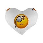 Emoji Monocle Standard 16  Premium Heart Shape Cushion 