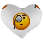 Emoji Monocle Large 19  Premium Heart Shape Cushion