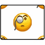 Emoji Monocle Double Sided Fleece Blanket (Medium)