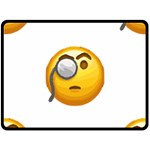 Emoji Monocle Double Sided Fleece Blanket (Large)