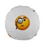 Emoji Monocle Standard 15  Premium Flano Round Cushion 