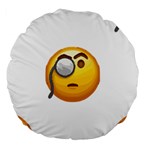 Emoji Monocle Large 18  Premium Flano Round Cushion 