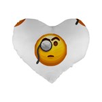 Emoji Monocle Standard 16  Premium Flano Heart Shape Cushion 