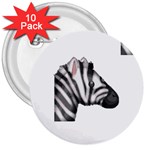 Emoji Zebra 3  Button (10 pack)