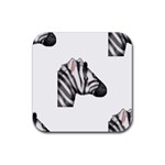 Emoji Zebra Rubber Coaster (Square)